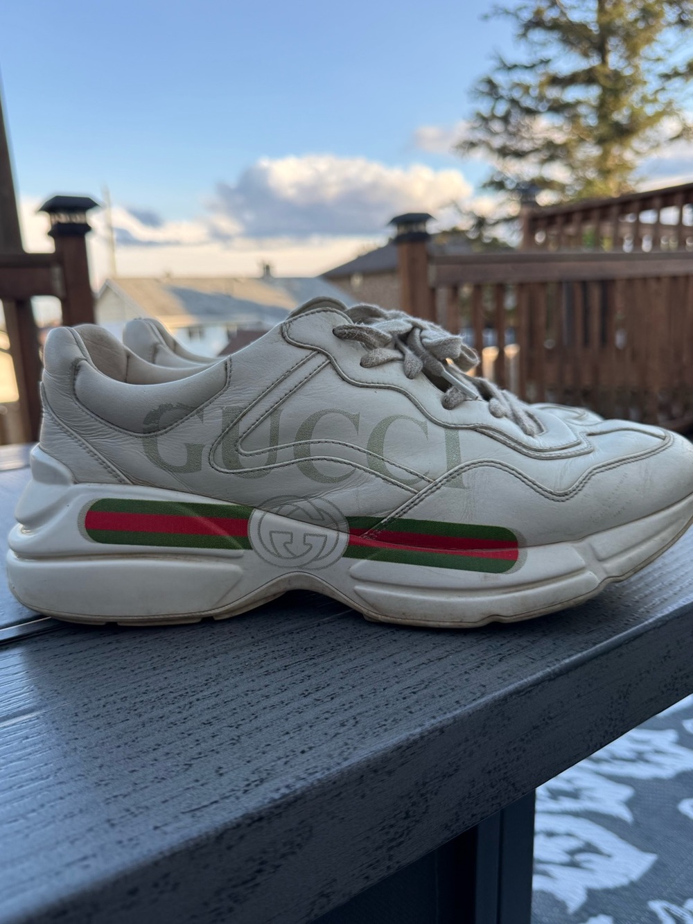 Gucci Men’s Rhyton Leather Sneaker - fair condition